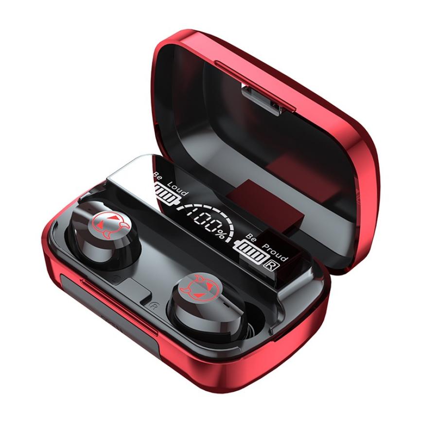 M23 Devil Pattern TWS Bluetooth Noise Canceling Touch Earphones Wireless Stereo Headset with Mirror Surface Power Display Charging Case M23 Devil Pattern TWS Bluetooth Noise Canceling Touch Earphones Wireless Stereo Headset with Mirror Surface Power Display Charging Case